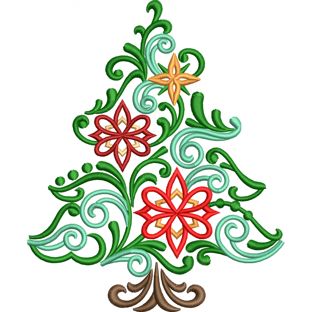 Christmas tree embroidery design