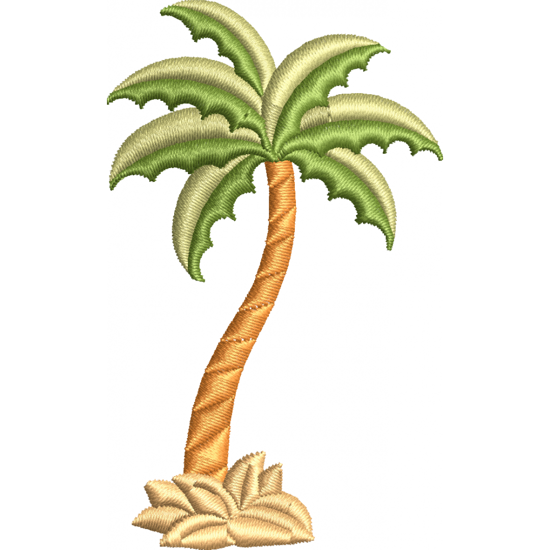 Palm tree embroidery design