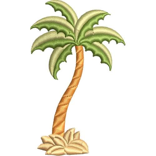 Palm tree embroidery design