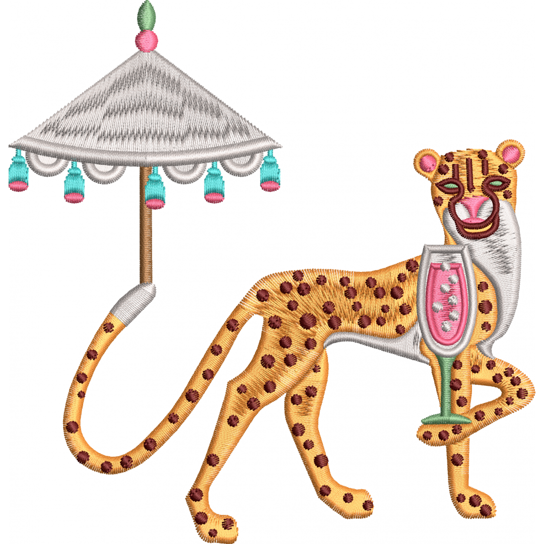 Lion 6f cheetah with umbrella