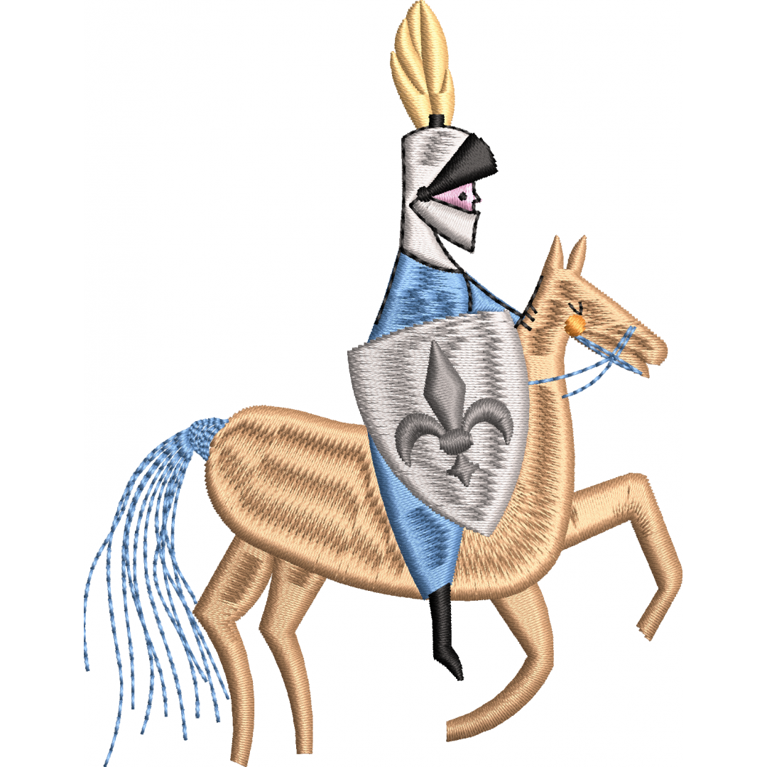 Horse soldier knight embroidery design 34f