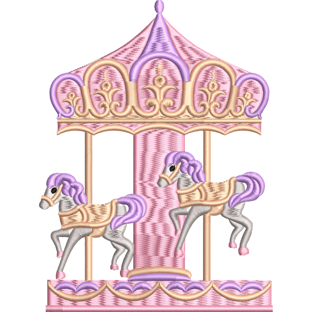 Carousel embroidery design 35f