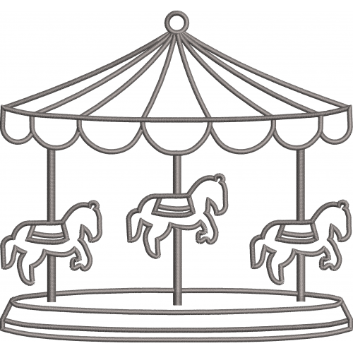 Carousel- Ferris wheel embroidery design 39f