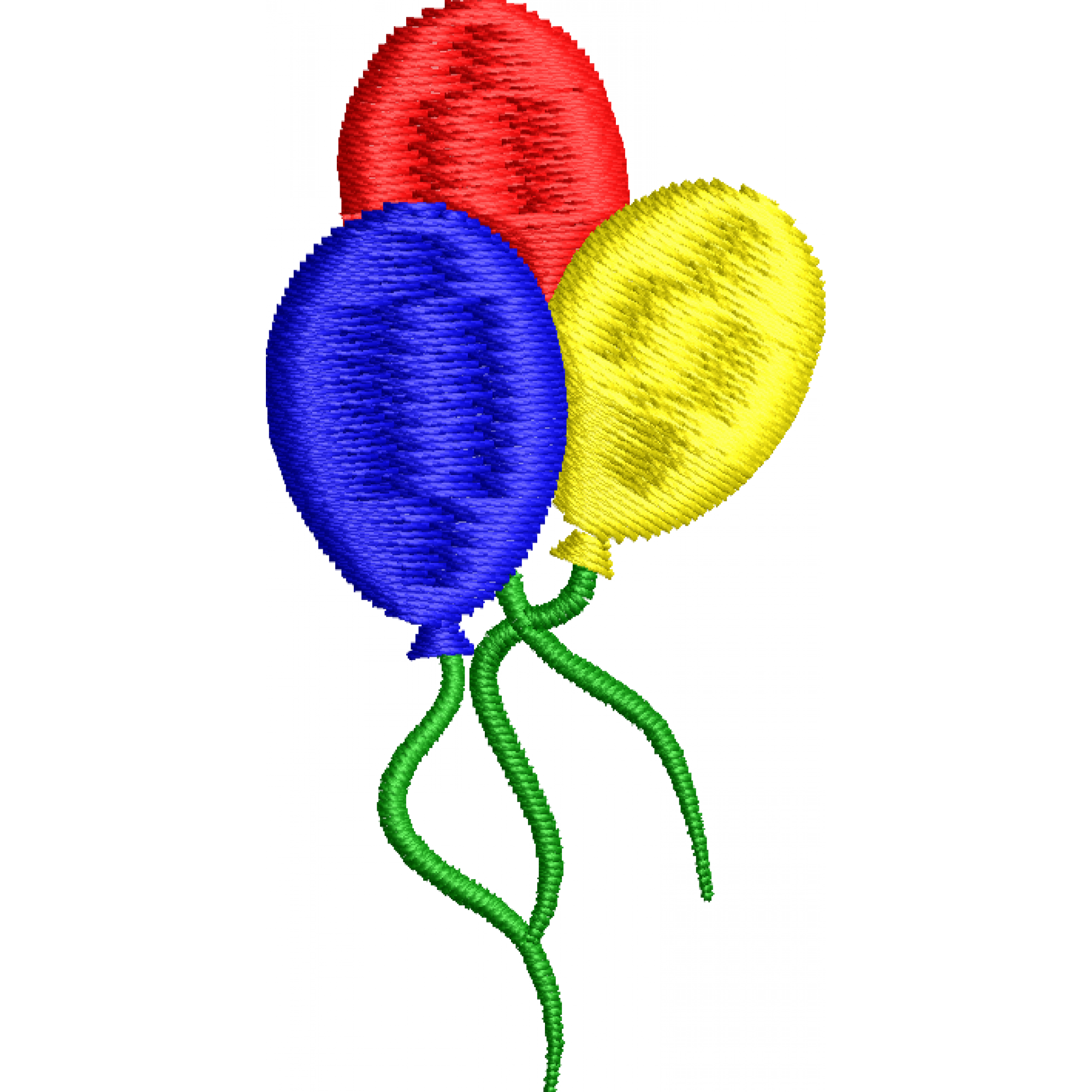 Triple balloon embroidery design