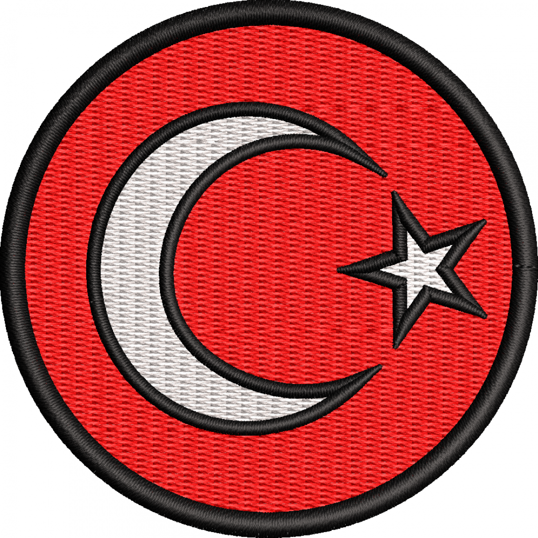 Flag 13f crescent round turkish flag