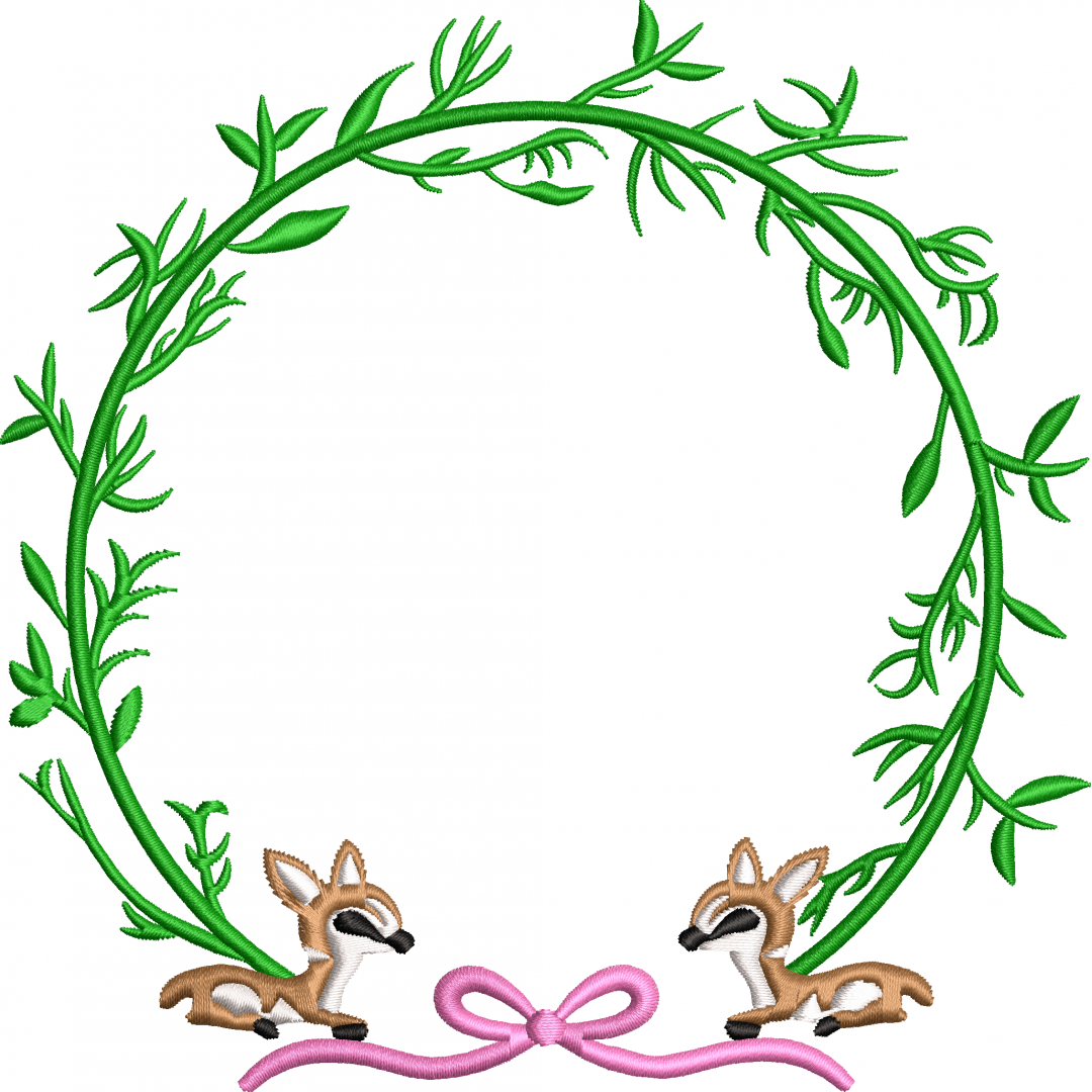 Gazelle wreath embroidery design