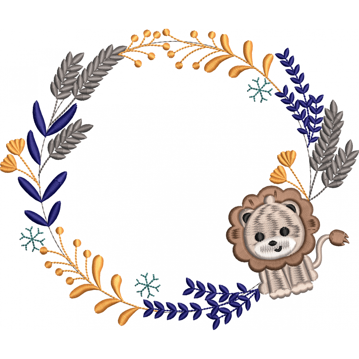 Wreath 166f with wheat spike lion