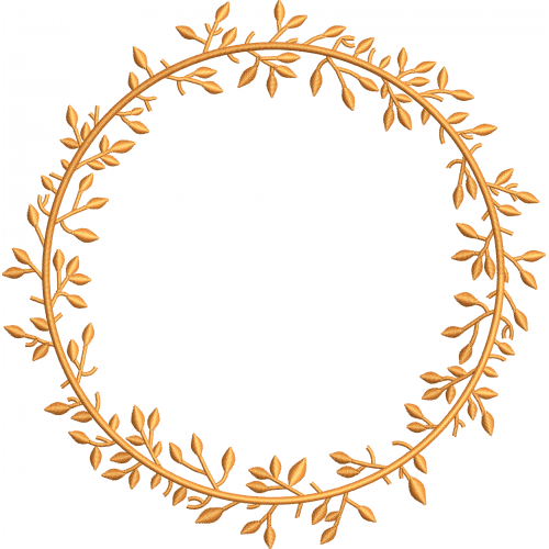 Branch wreath embroidery design