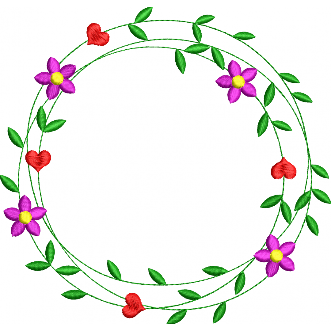 Wreath 200f embroidery design