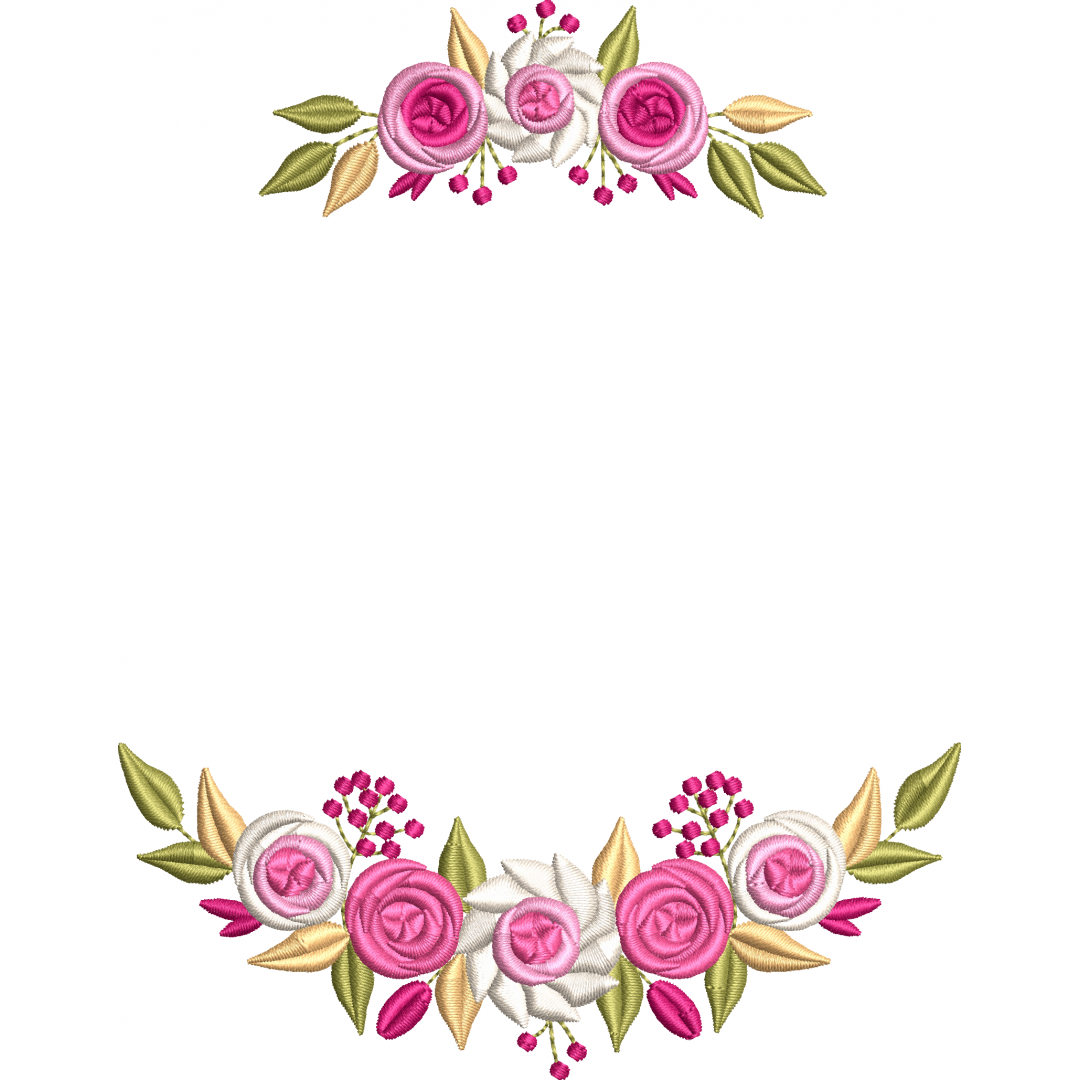 Double flower wreath embroidery design