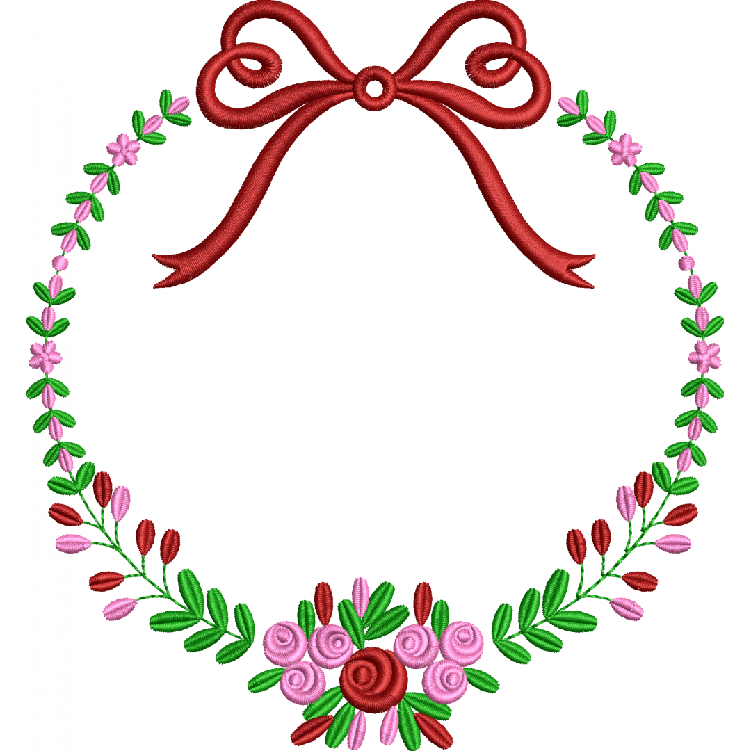 Garland flower embroidery design