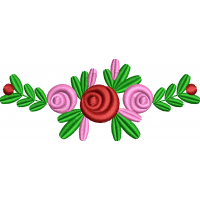 Wreath piece flower embroidery design