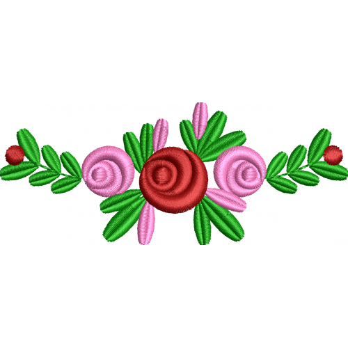 Wreath piece flower embroidery design