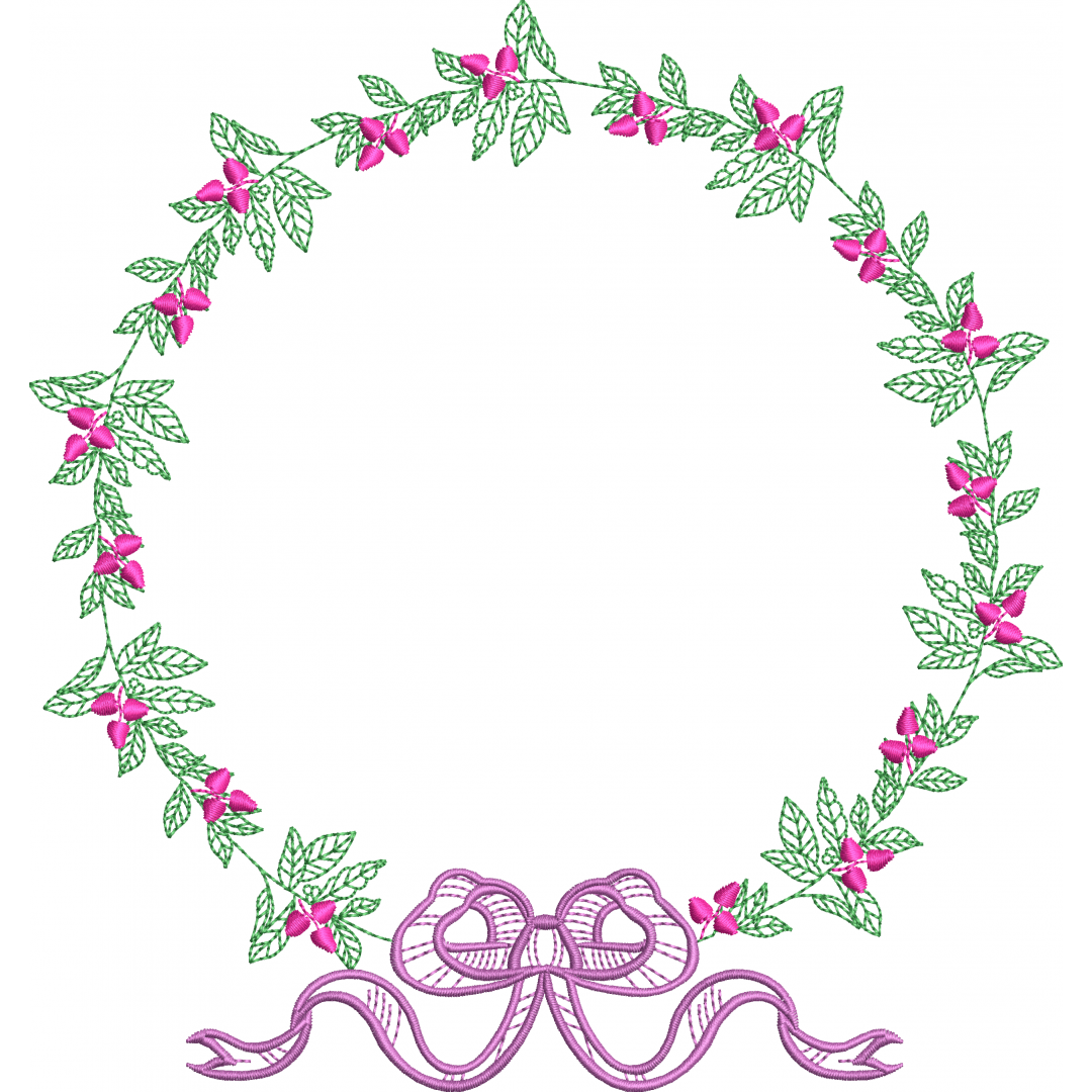 Wreath embroidery design 228f