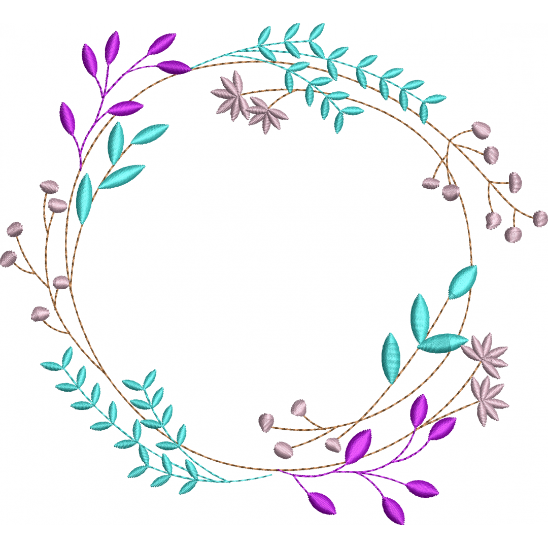 Wreath embroidery design 237f