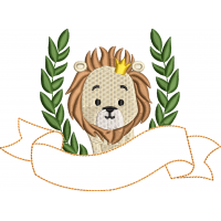 Lion wreath embroidery design 243f
