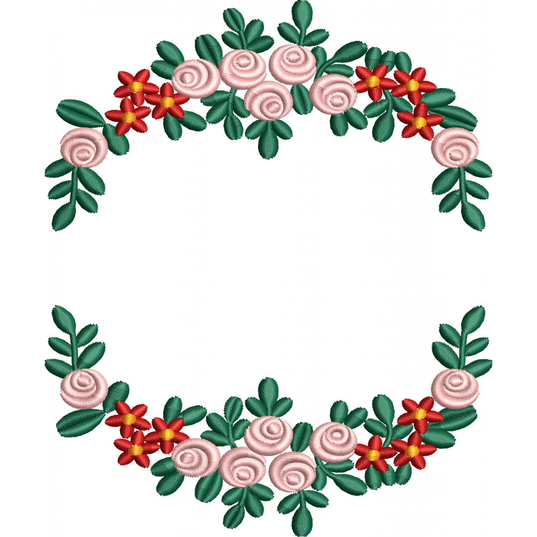 Garland flower embroidery design 244f