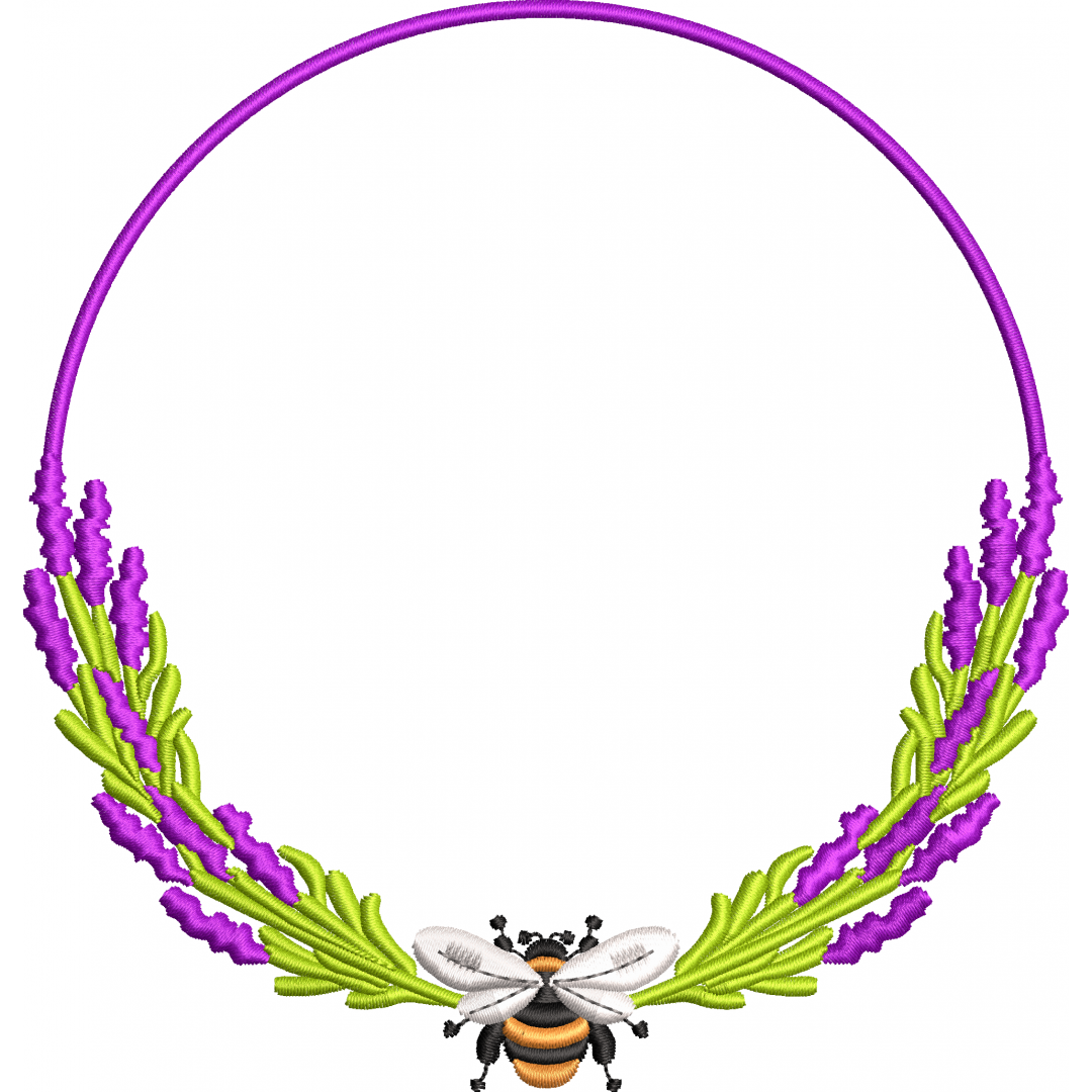 Bee wreath embroidery design 258f