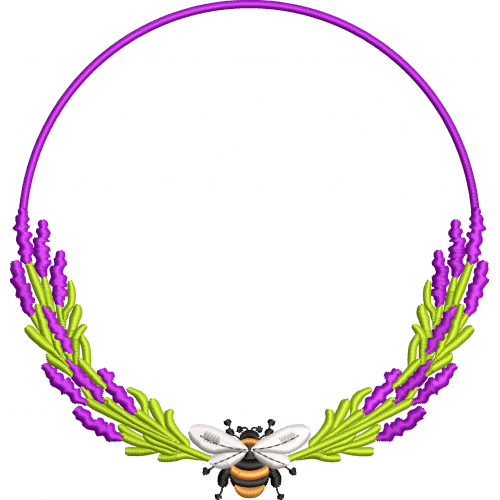 Bee wreath embroidery design 258f