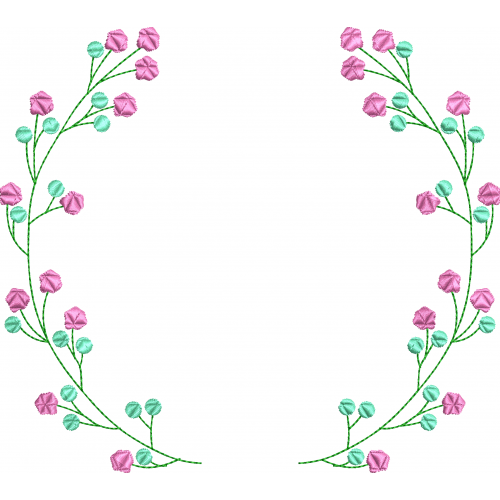 Wreath of 48f pink sprigs of flowers