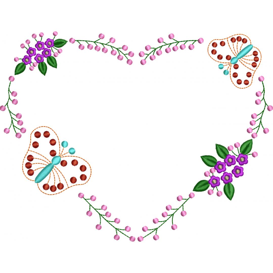 Wreath 84f with Butterfly Heart color and single color