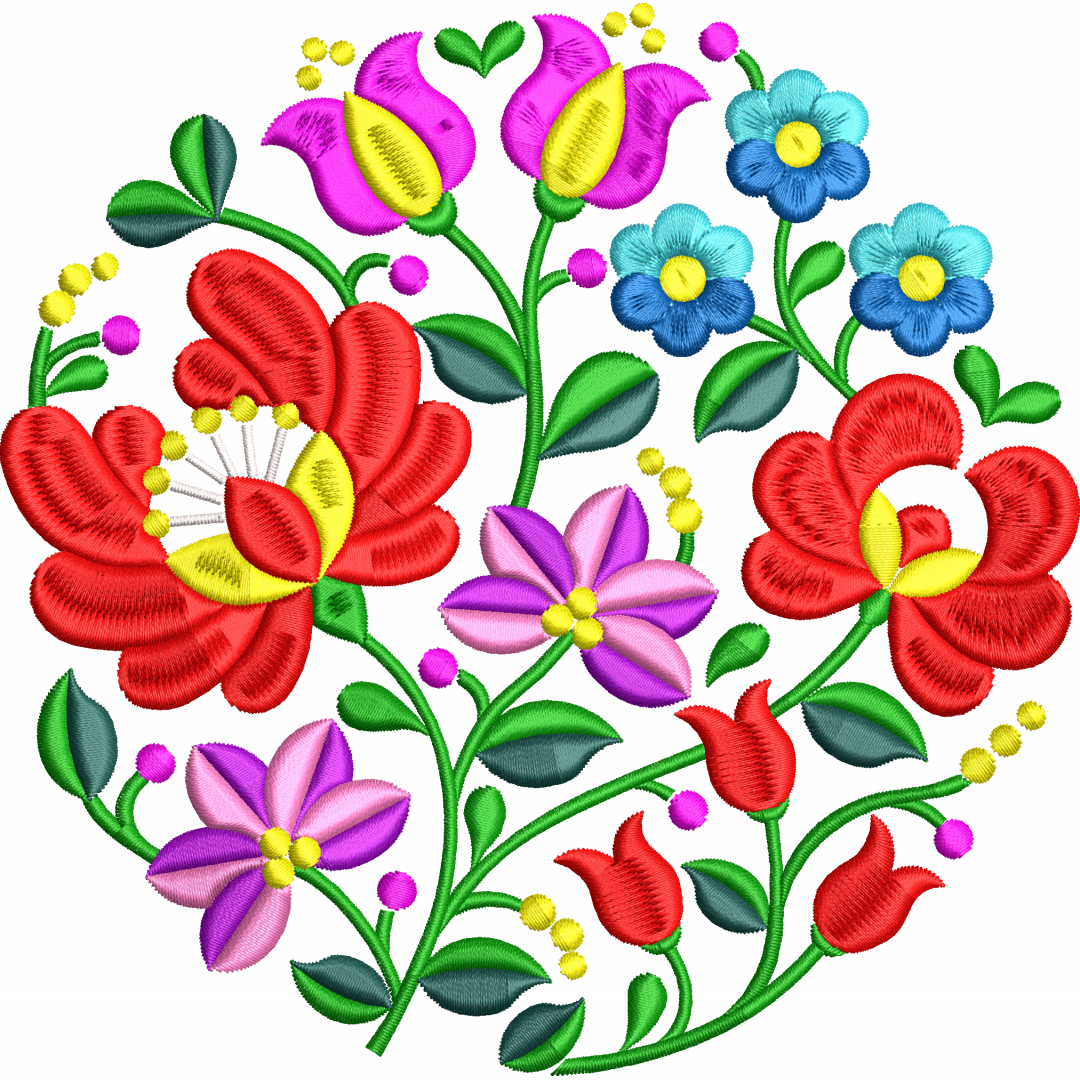 Large flower embroidery design 12f