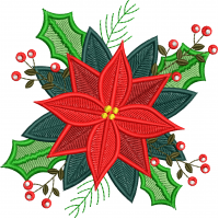 Christmas flower embroidery design