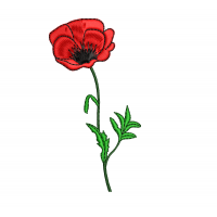 Poppy flower embroidery design