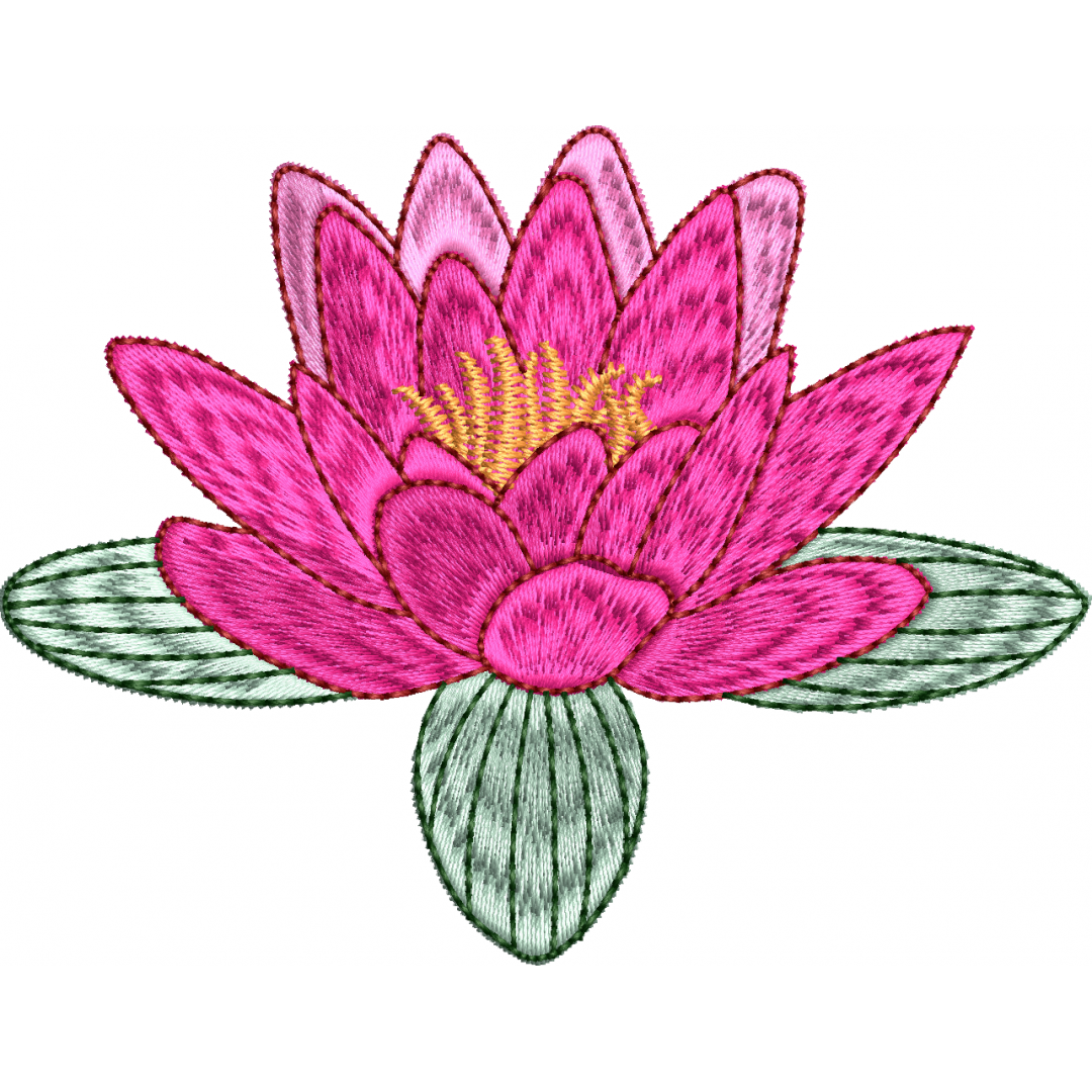 Lotus flower embroidery design 190f