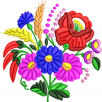Large flower embroidery design 7f