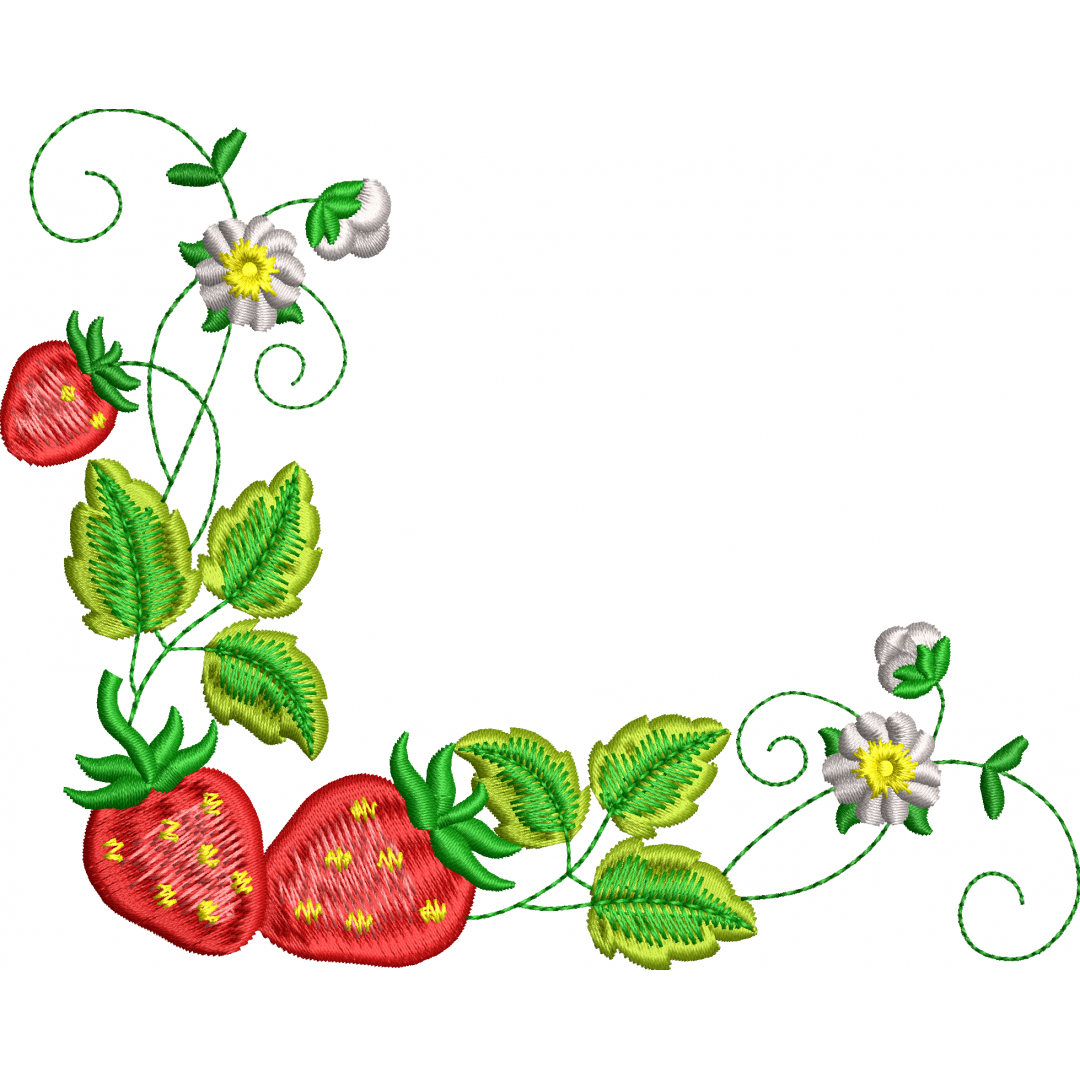 Strawberry embroidery design 4f