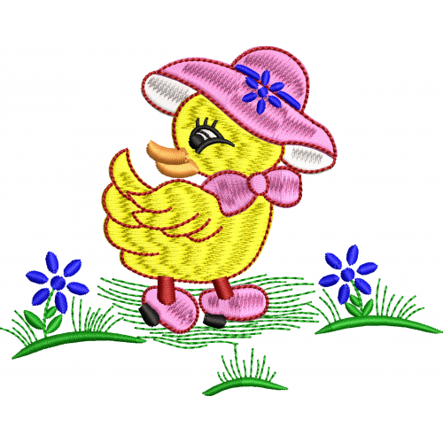 Hat chick embroidery design