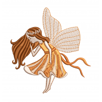 Girl with angel wings embroidery design