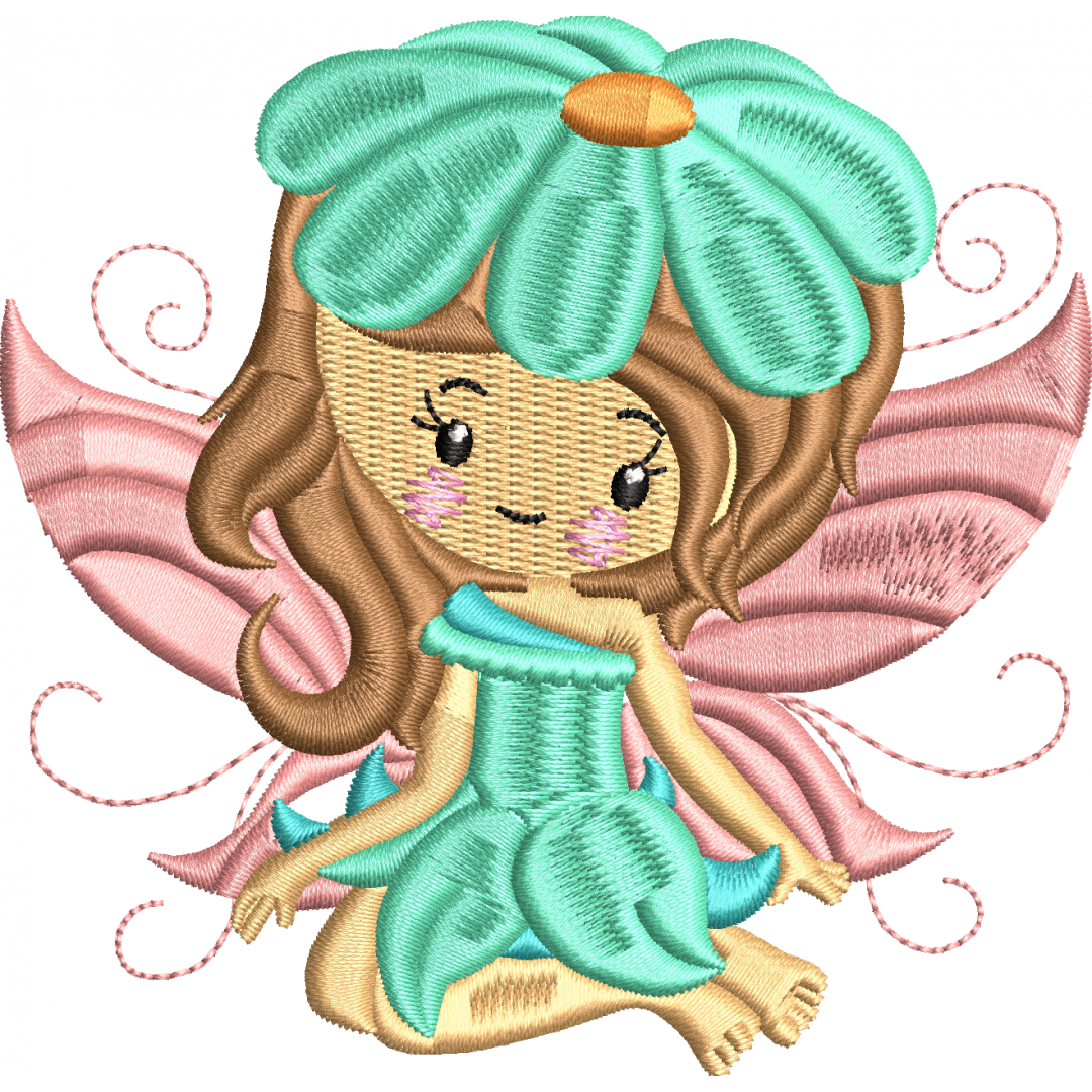 Angel girl child embroidery design 14f