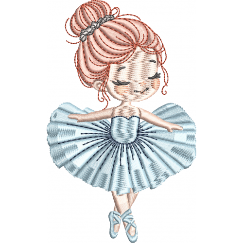 Ballerina embroidery design 16f