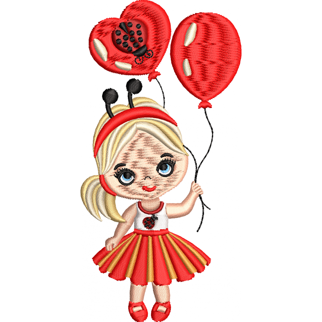 Boy girl with 3f balloons