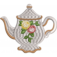 Teapot embroidery design 11f