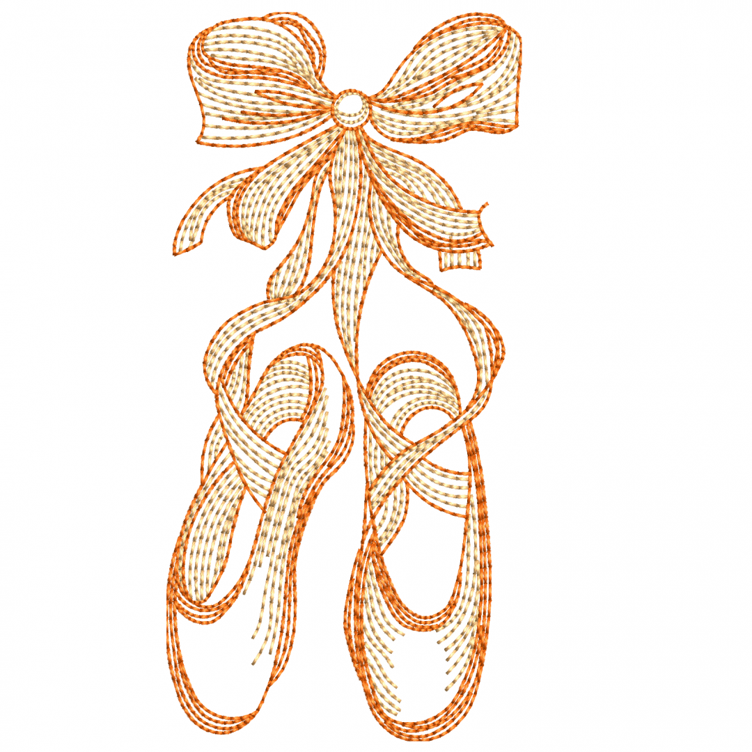 Embroidery design of ballerina shoes