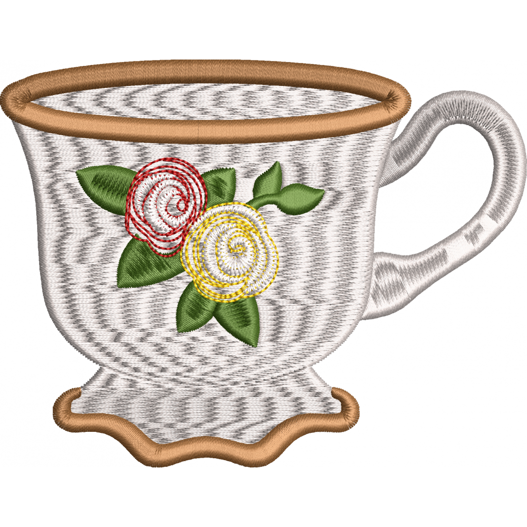 Cup embroidery design 6f