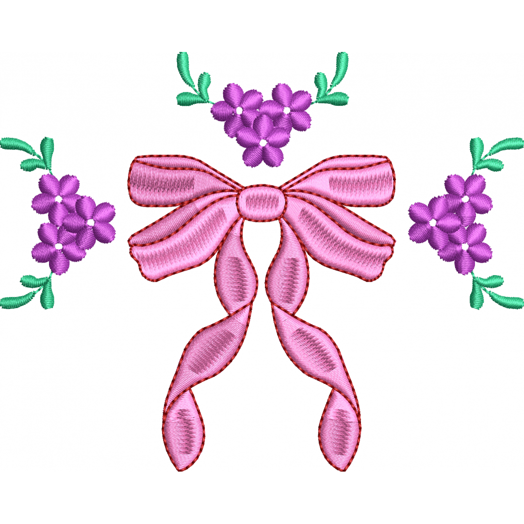 Bow ribbon embroidery design 5f