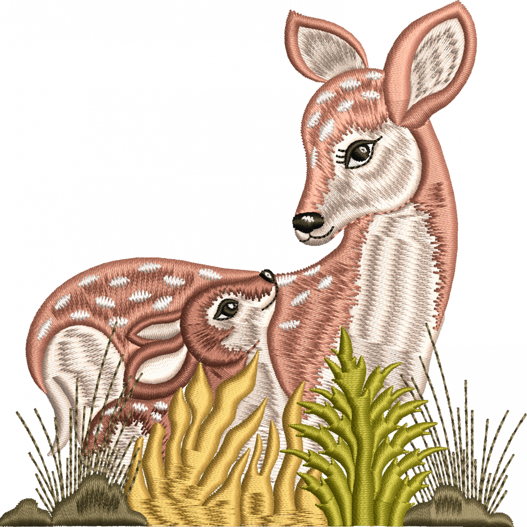 Embroidery design with gazelle puppy