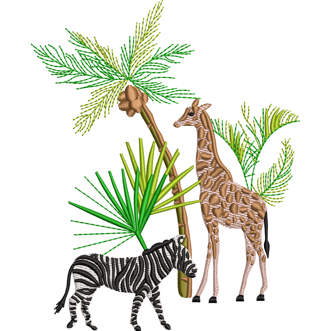 Hayvanlar 2f safari zebra zürafa palmiye