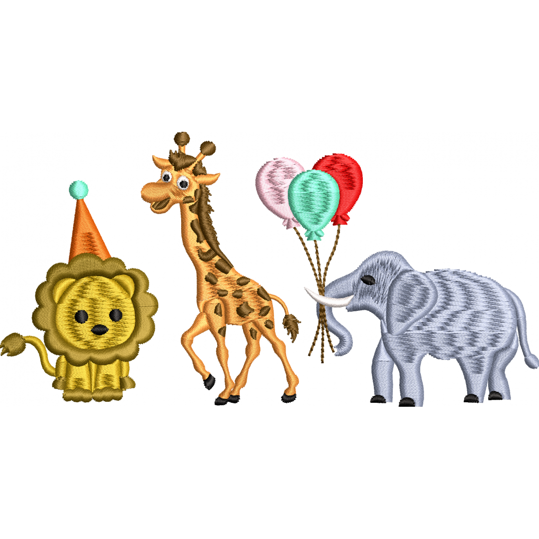 Animals 4f lion elephant giraffe balloon