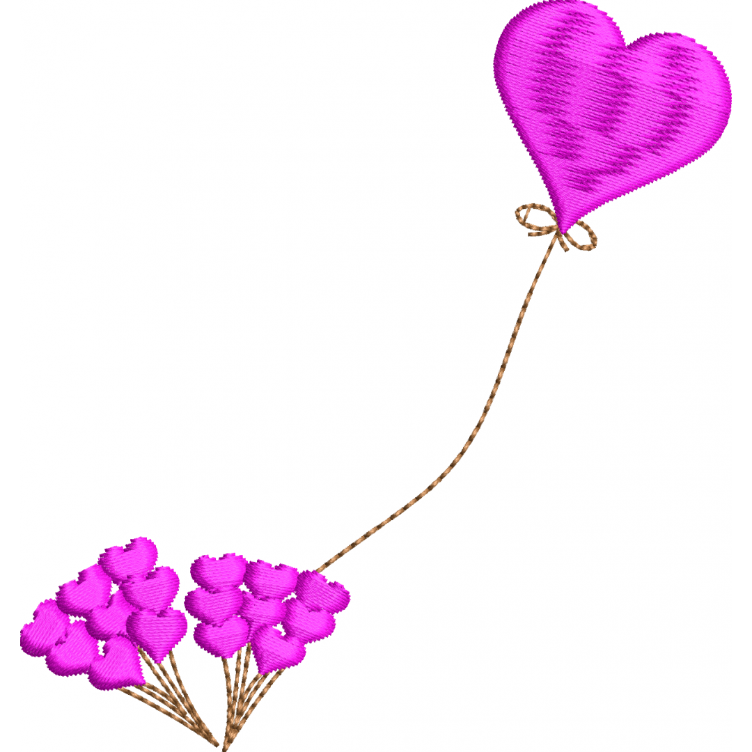 Heart 2f heart balloon flower