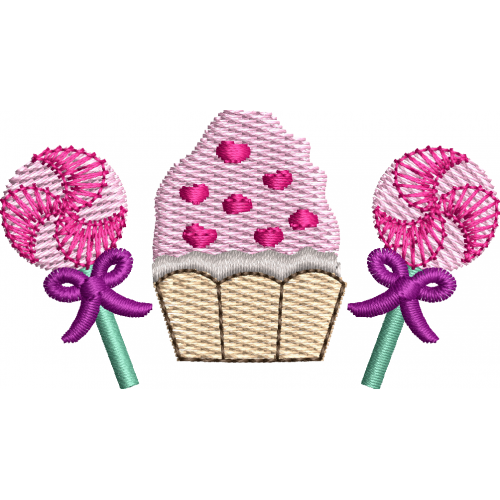 Candy cake embroidery design