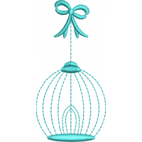 Bird cage embroidery design