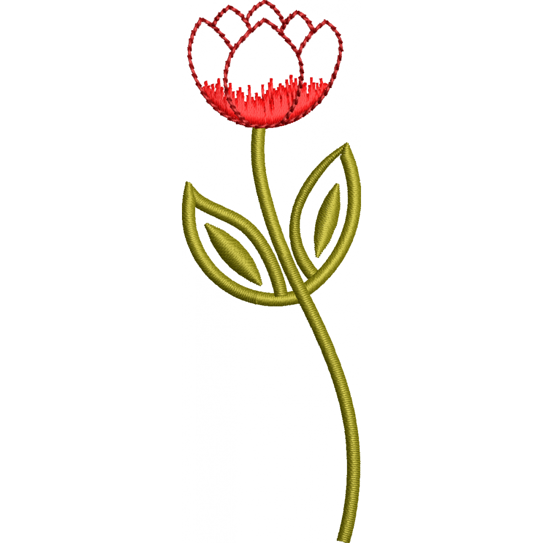 Tulip flower embroidery design