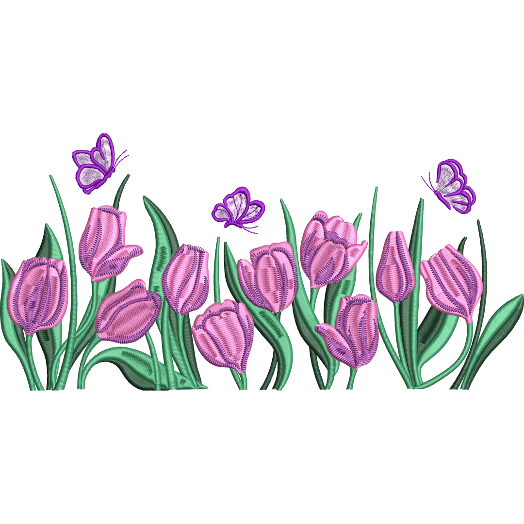 Tulip embroidery design 17f