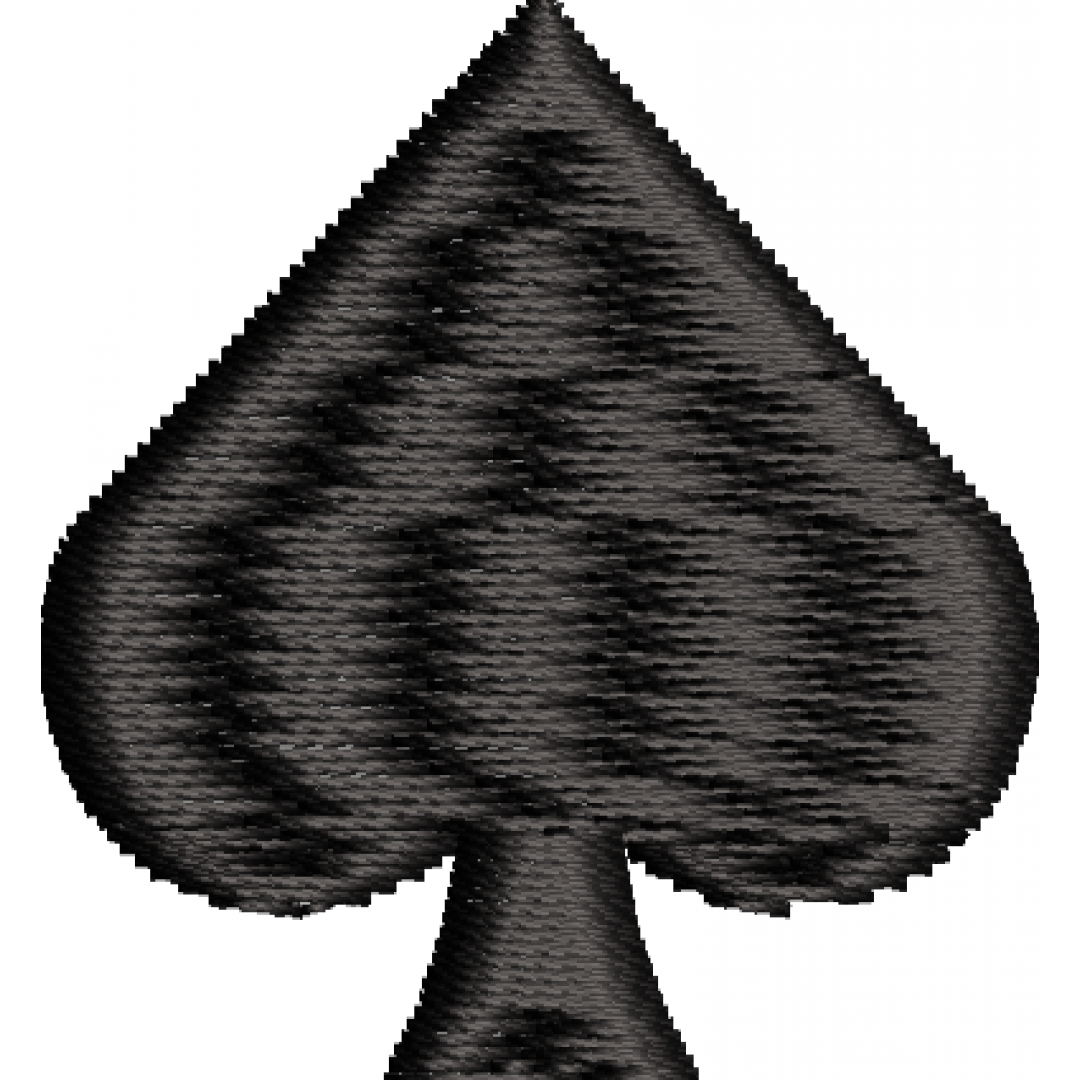 Playing card symbol spade embroidery design