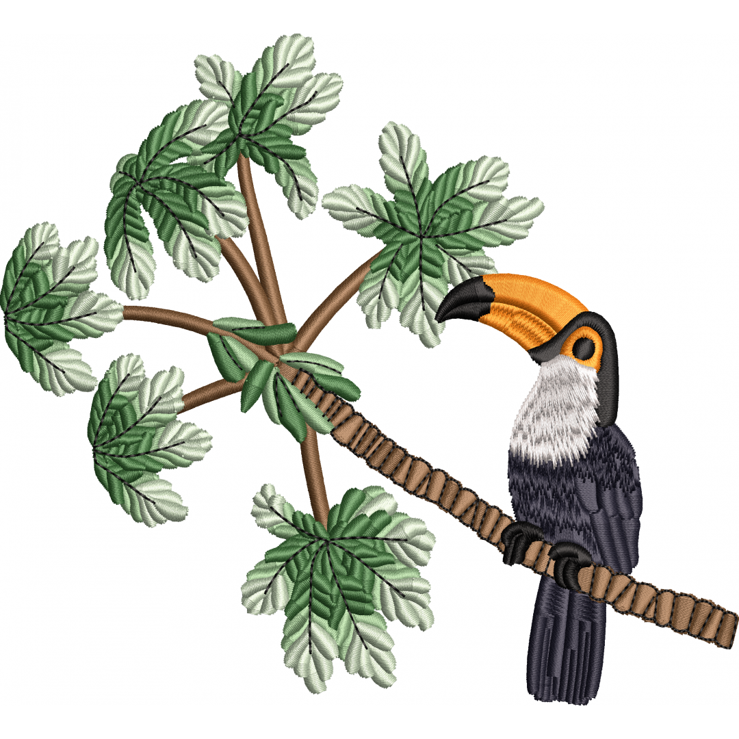 Parrot toucan bird embroidery design 5f